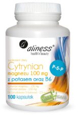 Aliness Cytrynian Magnezu 100 mg z Potasem 150mg, B6 x 100 kaps